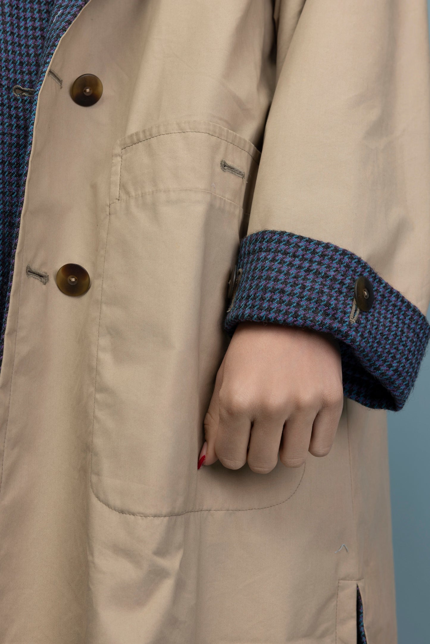 1980's Reversibile Trenchcoat & Wool Overcoat M