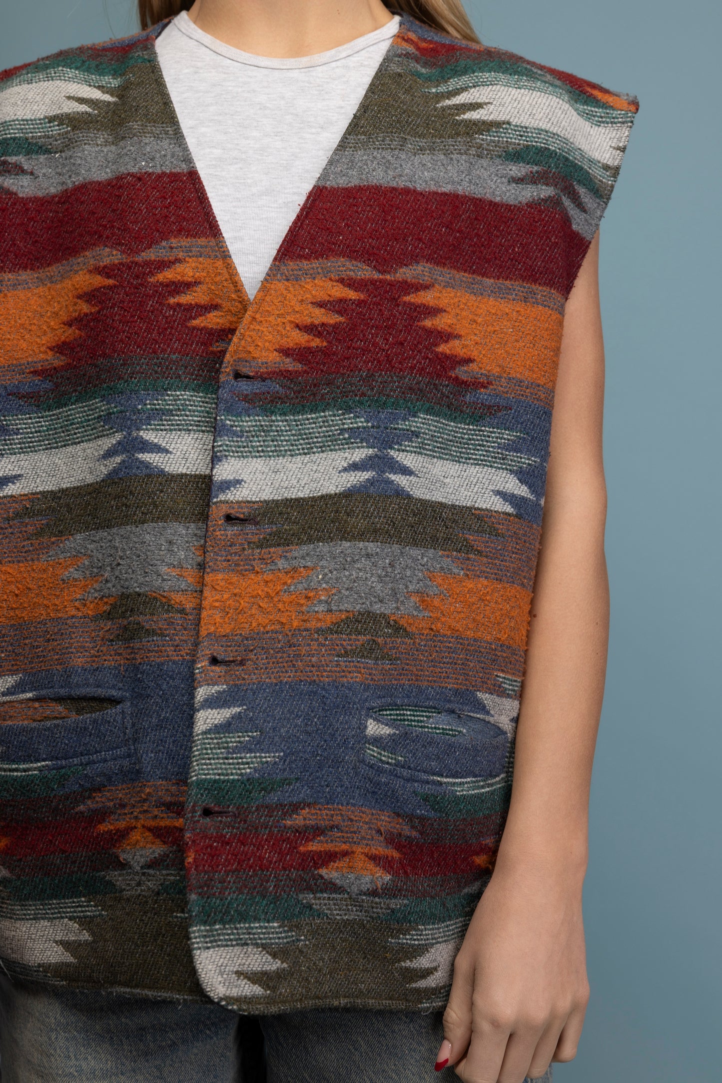 70's Wool Aztec Gilet L/XL