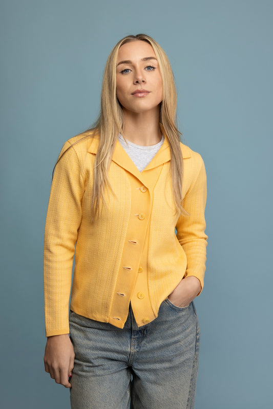 1970's Perfect Yellow Cardigan S