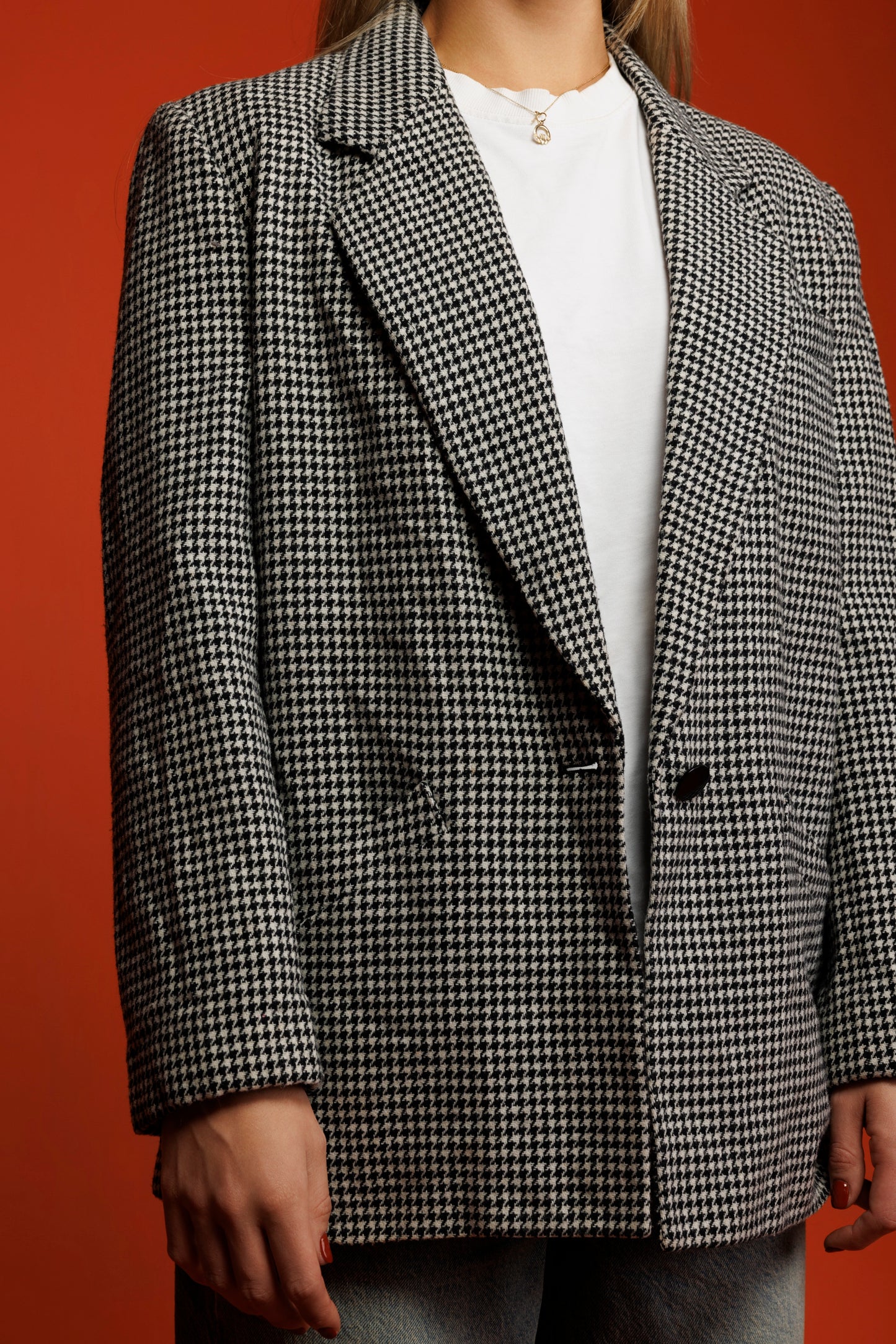 90's Houndstooth Blazer S/M