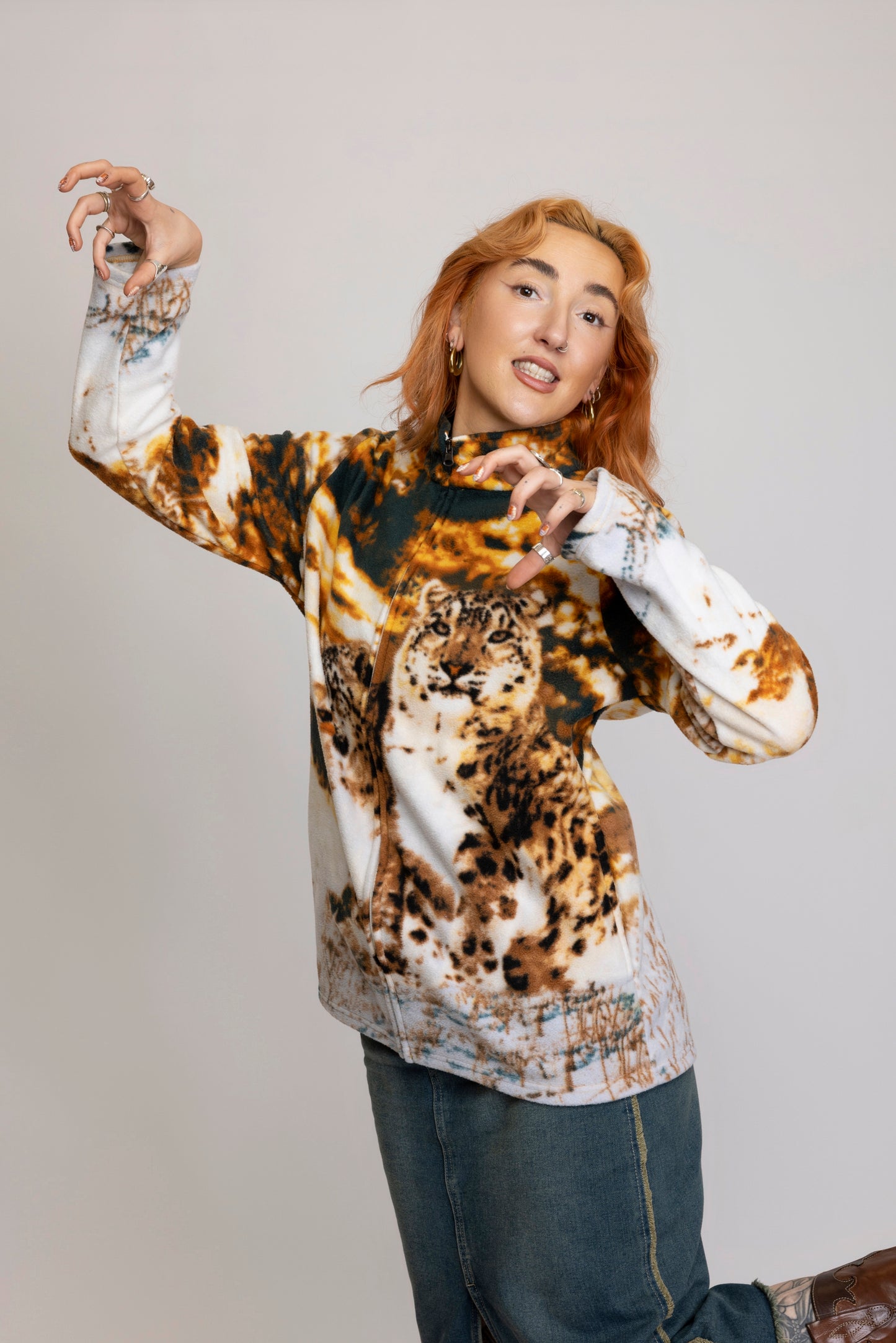 90's Cheetah Fleece M/L