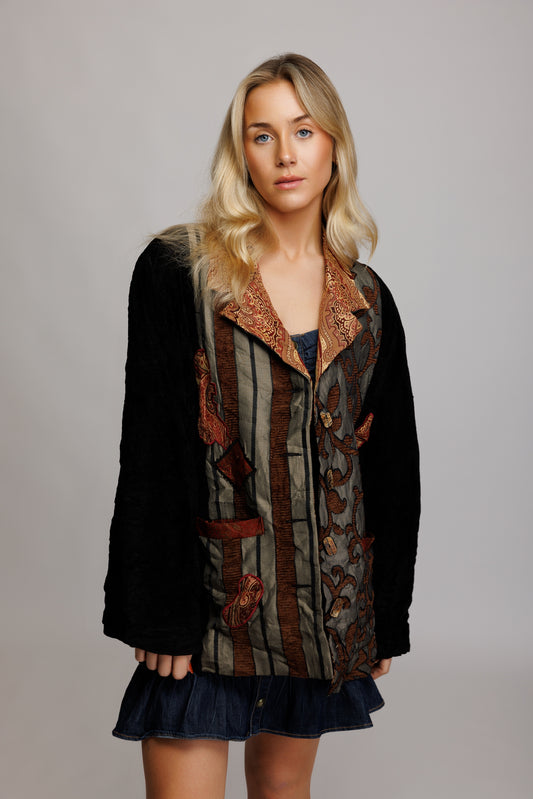 1970's Embroidered Witchy Blazer L