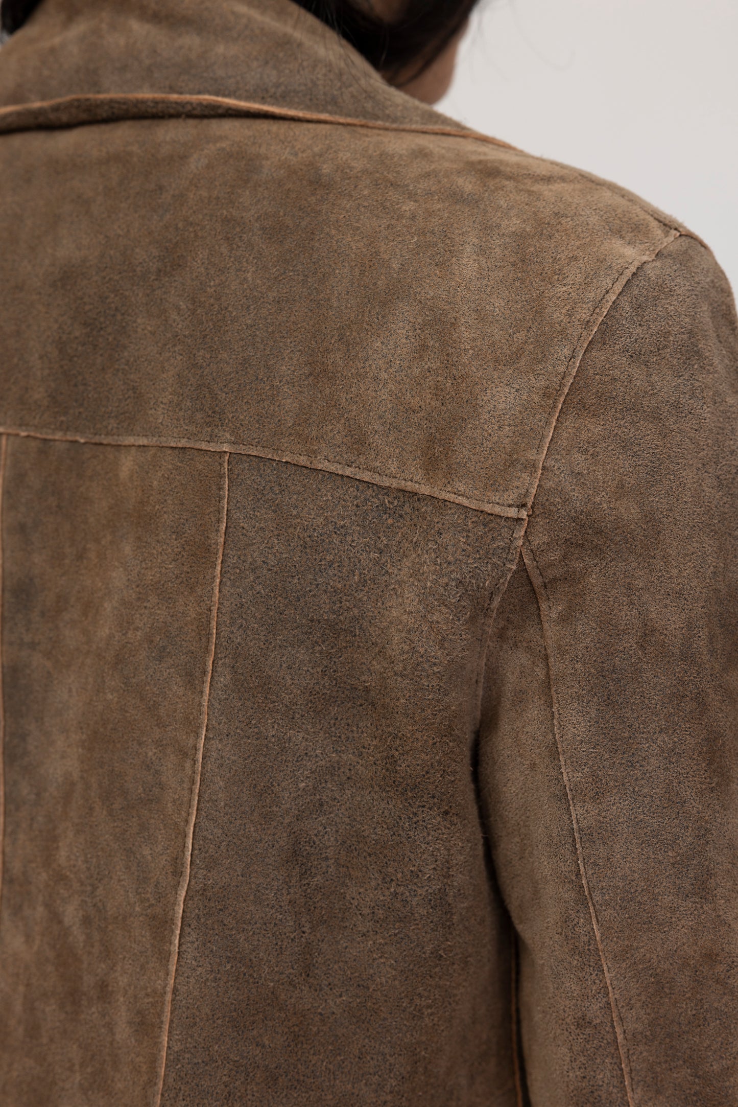 70's brown Distressed Midi Jacket M/L
