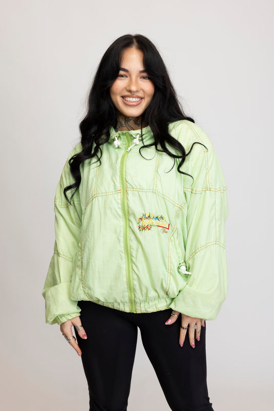 90's Lime Green Track Jacket M/L