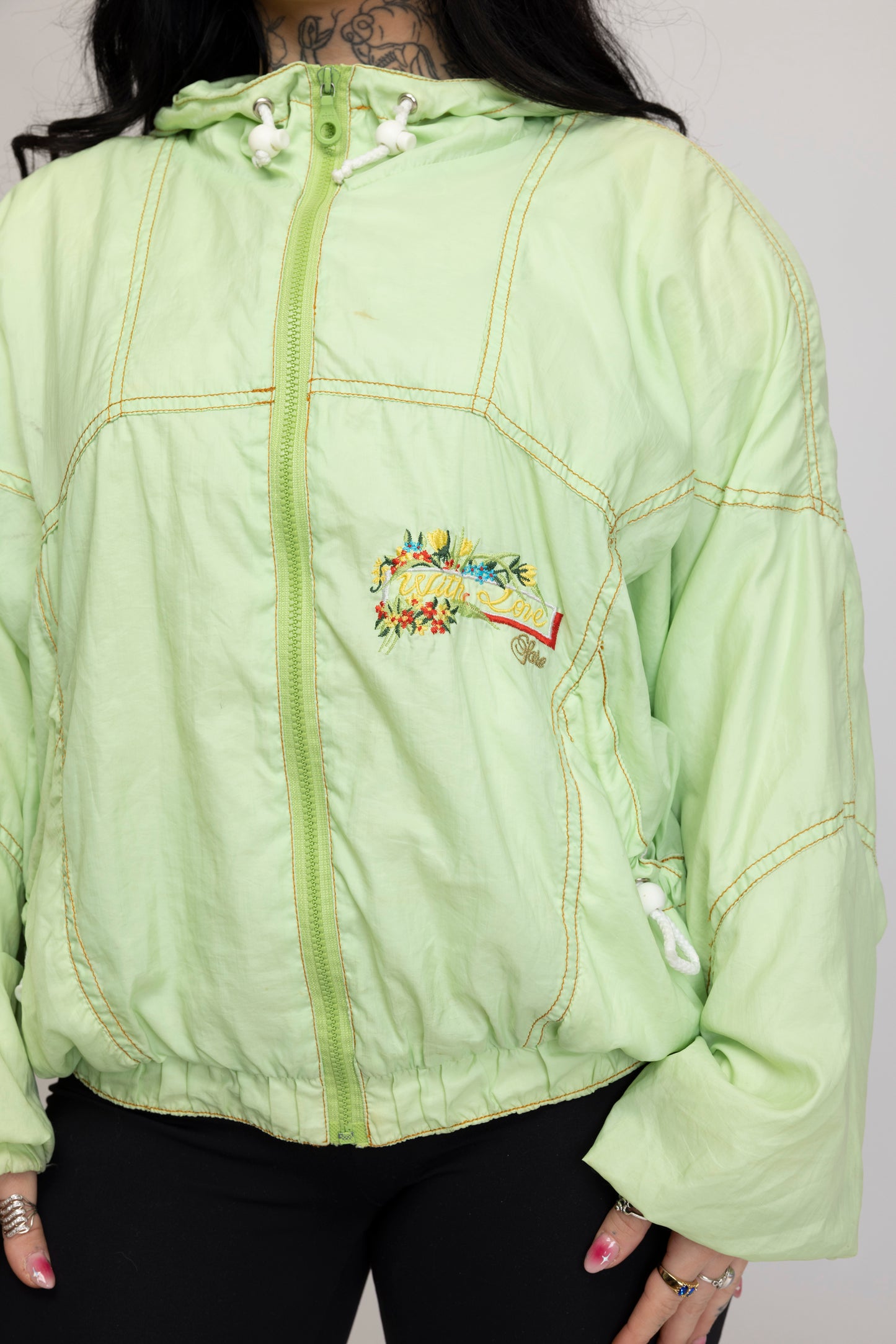 90's Lime Green Track Jacket M/L
